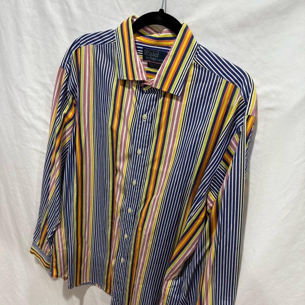 Polo Ralph Lauren Westerton Striped Button Up Shirt XL Multicolor Preppy Retro - Picture 2 of 12